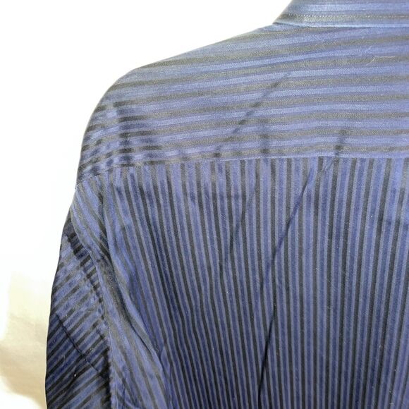 Hugo Boss Dress Shirt Mens Size Large Blue Striped French Cuffs Button Up Formal - Picture 11 of 12